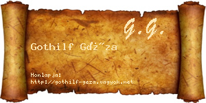 Gothilf Géza névjegykártya